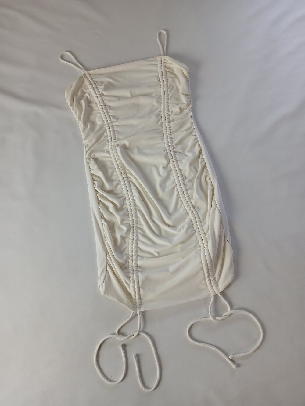 IRIS Rouched Spaghetti Strap Bodycon Mini Dress